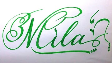 Mila Name Signature Calligraphy Status | How to Cursive write with cut Marker #mila @Mila