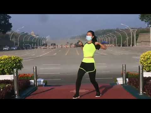 Myanmar - Woman accidently captures coup while recording her aerobics class