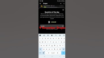 Dropee Question of the Day Code 9 November 2024 #airdrop #nft #WINNER TV VN