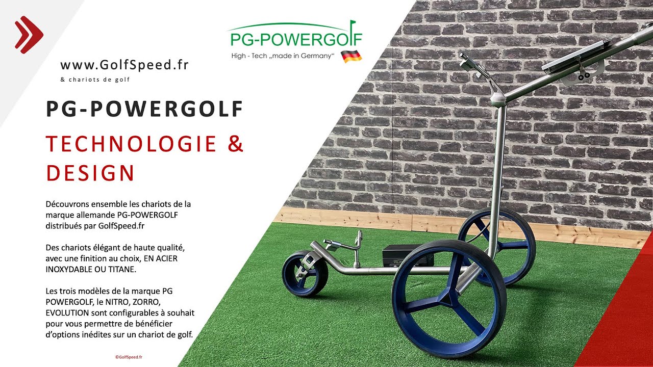 Chariots de golf électriques PG-POWERGOLF distribués par GolfSpeed.fr