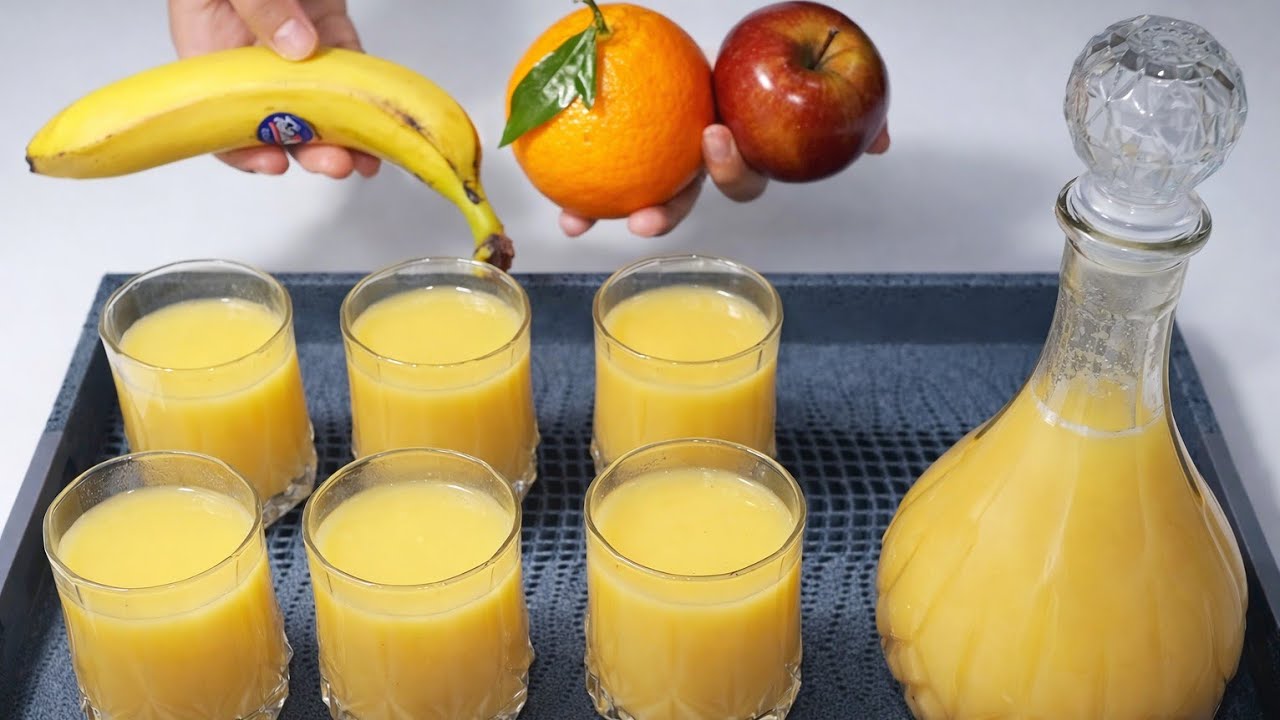عندك هاد ثلاثة الفواكه❓قومي حالا وجدي بيهم هاد العصير بدون حليب ولا ياغورت اقتصادي جدا وبكميةوفيرة👌