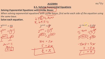 A 6.5, Solving Exponential Equations