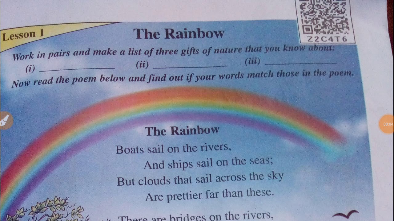 Scert Assam Class 6 English Lesson 1 The Rainbow Poem Christina Geina Rossetti Assamese Expla 