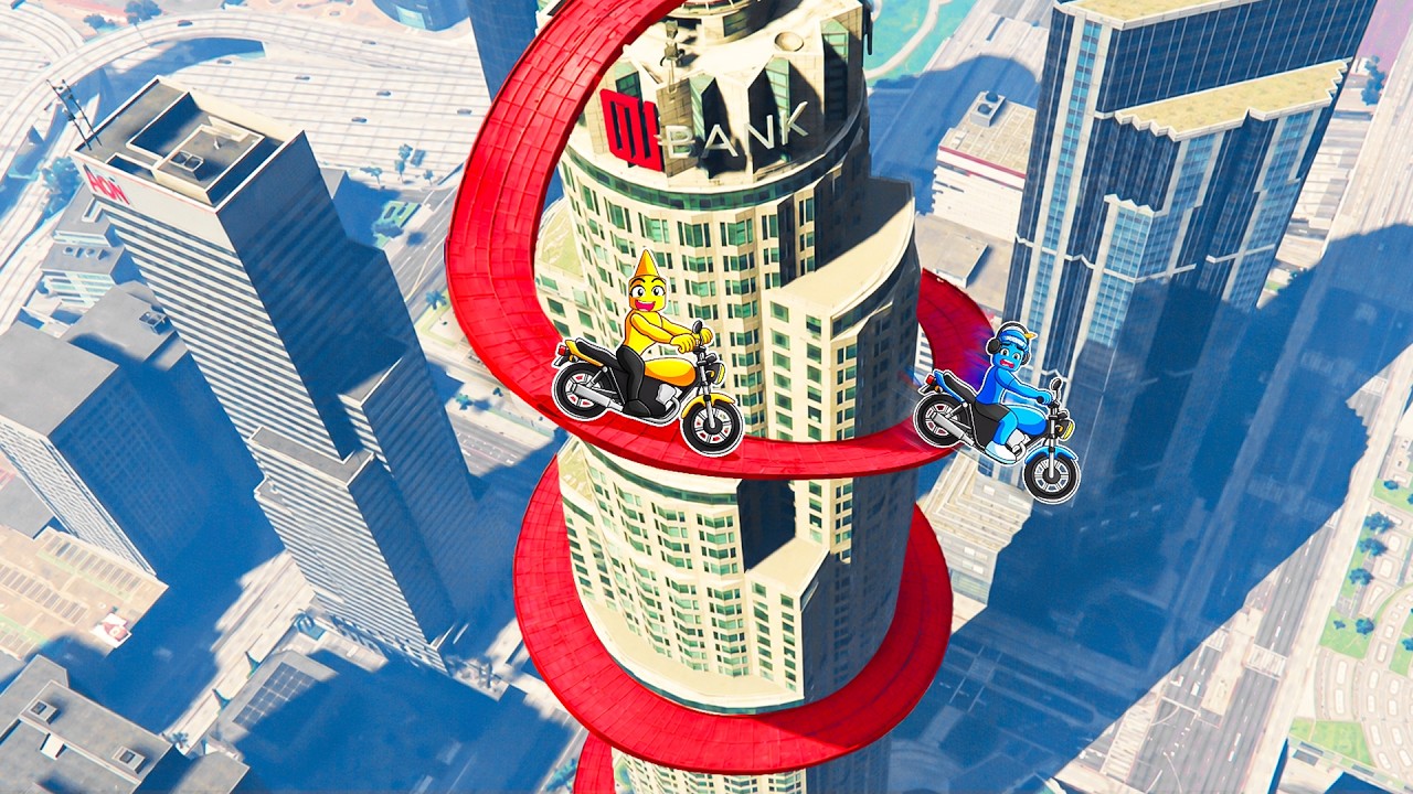 Bike Parkour Down MAZE BANK!