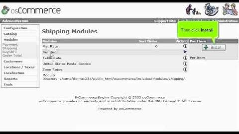 How to add a shipping module in osCommerce