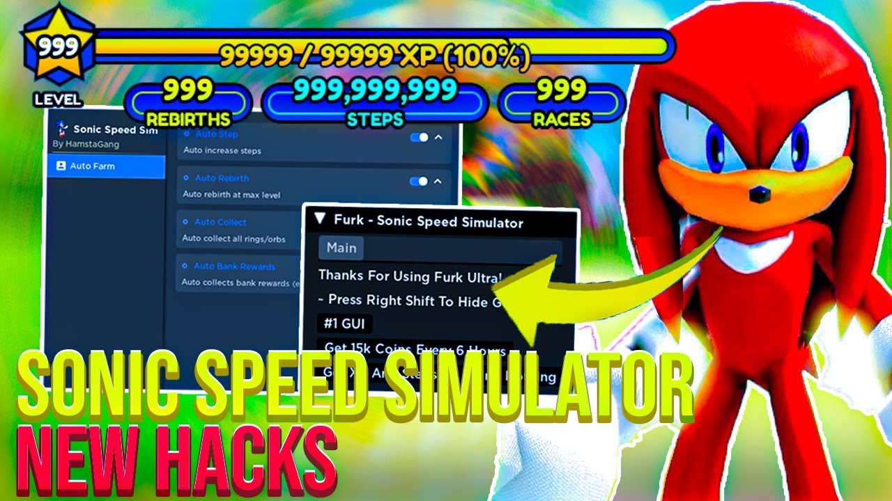 Sonic Speed Simulator script - (AutoStep, AutoRebirth, AutoCollect) -  Roblox-Scripter