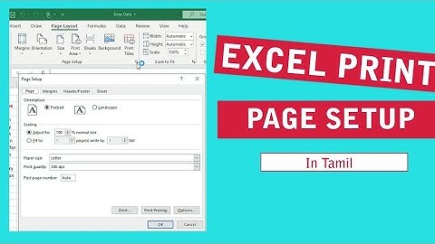 Excel Print Page Setup In Tamil | 2023