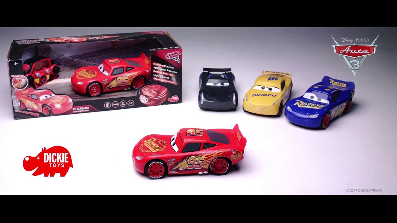 Samochód Dickie RC Ultimate Zygzak McQueen pali gumę 7 funkcji - www.krainazabawy.pl