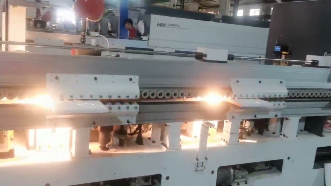 HUAHUA automatic wood edge banding machine is working