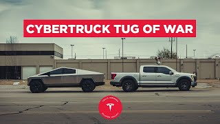 CYBERTRUCK TUG A WAR DESTROYS F150 and Chevy Silverado 2500