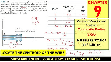 9-56 Centroid of Composite bodies or Shapes | Chapter 9 ( Hibbeler Statics 14th) Engineers Academy
