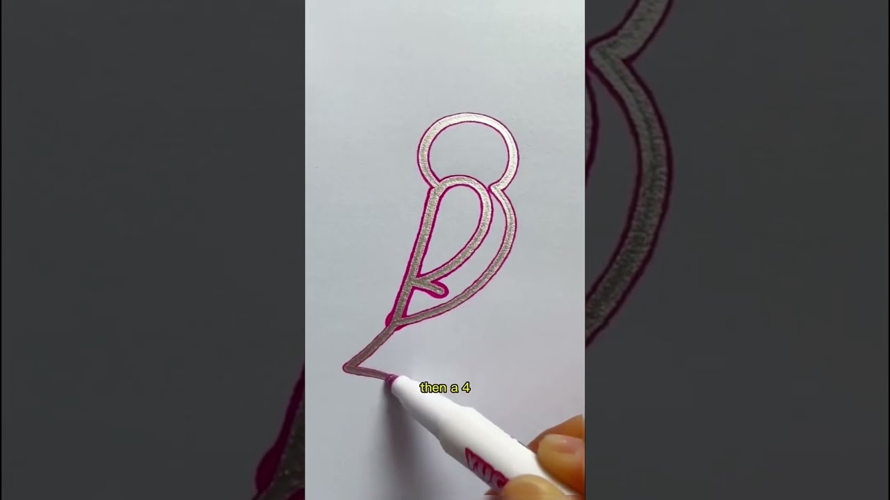 Drawing A Bird With Numbers Step By Shorts