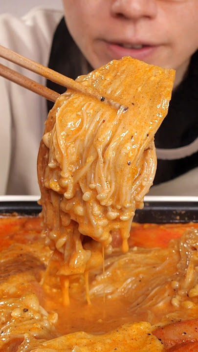 Jamur enoki dengan saus rasa ayam pedas #makanan