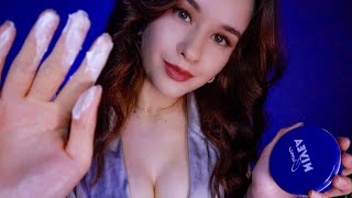 : ASMR Face & Body MASSAGE cream. hand movements        