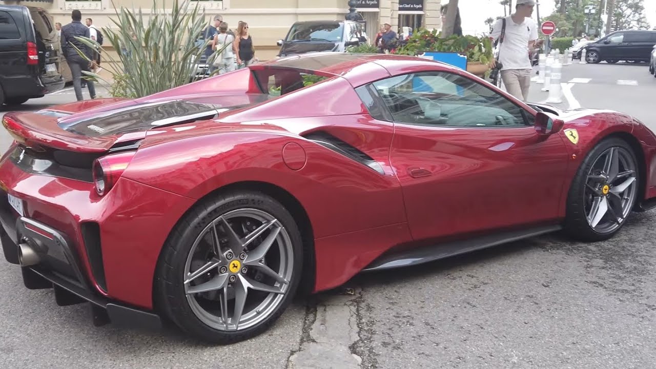Ferrari 488 Pista Spider Rosso Maranello Stunning In Monte Carlo Monaco Carbon Everything 4k 60p