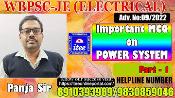WBPSC-JE (Electrical) || Adv. No 09/2022|| Important MCQ on Power System|| Part-1|| Panja Sir