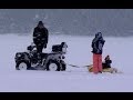 EXTREME! Ice Kayaking. Dragging at high speed.