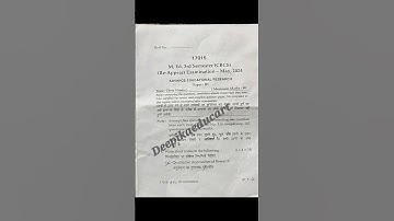 MDU - M.Ed. 3rd Semester (CBCS - Re-Appear) May 2024 Paper 3  ADVANCE EDUCATIONAL RESEARCH