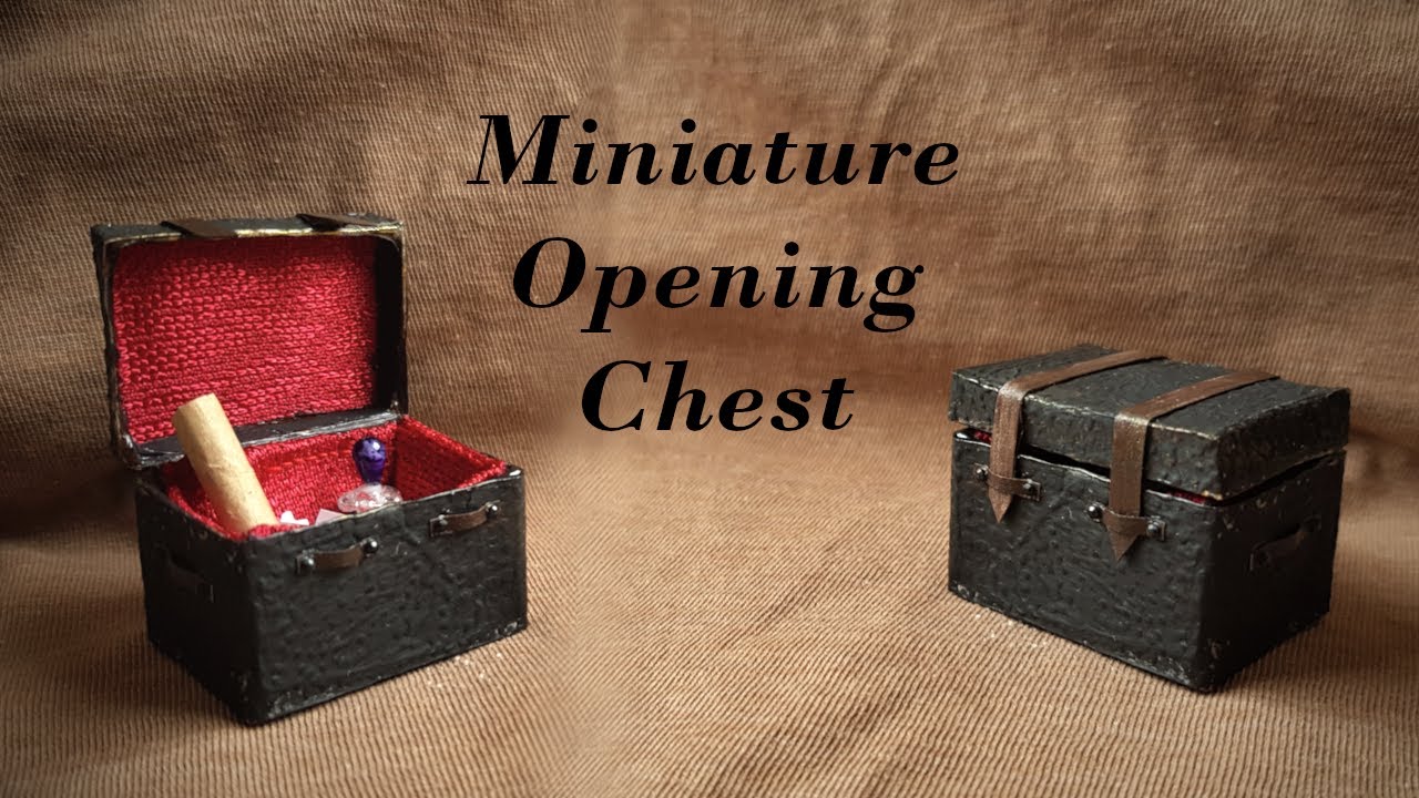 DIY miniature treasure chest . Miniature vintage trunk tutorial