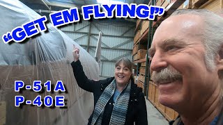 "GET EM FLYING!" - P-51A & P-40E Project Visit - Cal Pacific Airmotive