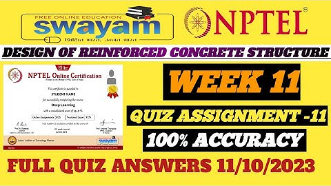 NPTEL ।। Design Of Reinforced Concrete Structure ।। ASSIGNMENT WEEK 11।। 2023  #youtubeshorts #viral