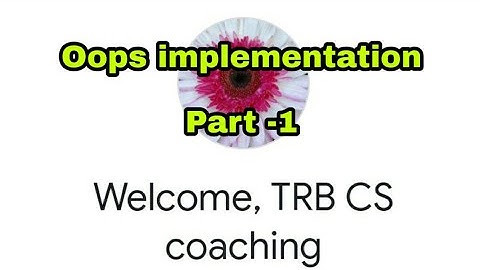 TRB CS coaching | chapter 5 | implement oops | part 1