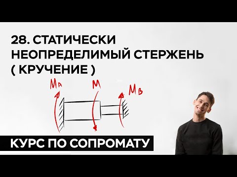 28. Статически неопределимый стержень ( кручение ) ( практический курс по сопромату )