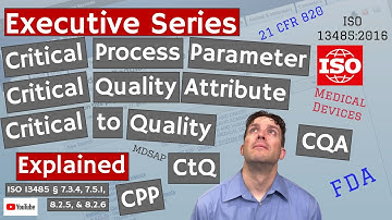 CPP, CQA, & CtQ ISO § 7.3.4, 7.5.1, 8.2.5, & 8.2.6 (Executive Series #97)