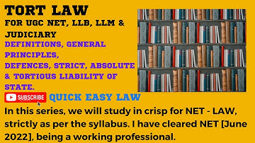 LAW OF TORTS PART 1 UGC NET - LAW, LL.B & LL.M.