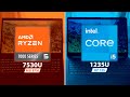 Amd ryzen 5 7530u vs intel core i51235u  msi modern b7m vs hp 15s  gaming  productivity