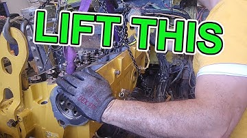 Putting the head back on the Valve Recession 3406 Cat Engine. New Gantry Crane.