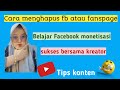 Cara menghapus fp atau Facebook kita
