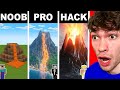 Noob vs pro vs hacker pour faire le meilleur volcan sur minecraft 
