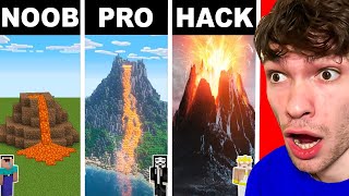 Noob VS Pro VS Hacker Pour Faire Le MEILLEUR VOLCAN sur MINECRAFT !