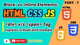 Understanding HTML Block vs. Inline Elements: div and span Tags Explained | @spcharsh #html #video