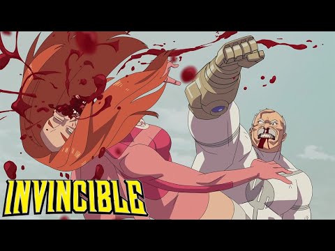 Atom Eve Vs Conquest Full Fight - Invincible Season 3 Episode 8