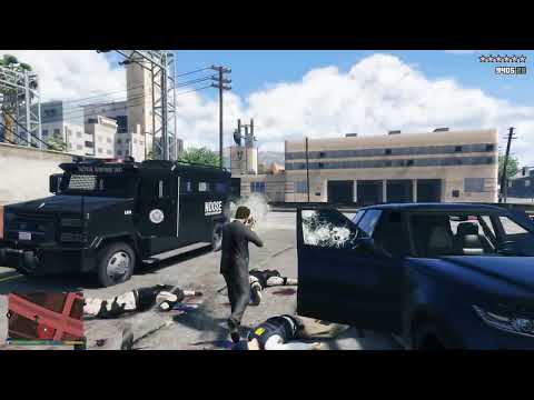 GTA 5 - Michael, Franklin & Trevor vs Triads + Ten Star Escape 