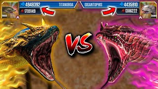TITANOBOA vs GIGANTOPHIS LEVEL 999 | Jurassic World: The Game