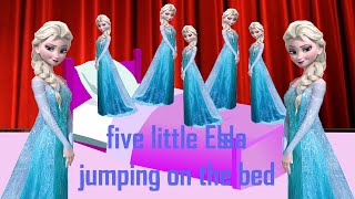 Frozen - Five Little Elsa Jumping On The Bed Nursery Rhyme For Children