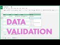How to use data validation in google sheets