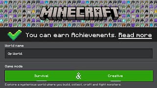 NEW METHOD How To Make A 100% Survival World With Full Access To CREATIVE! & Still Get Achievements