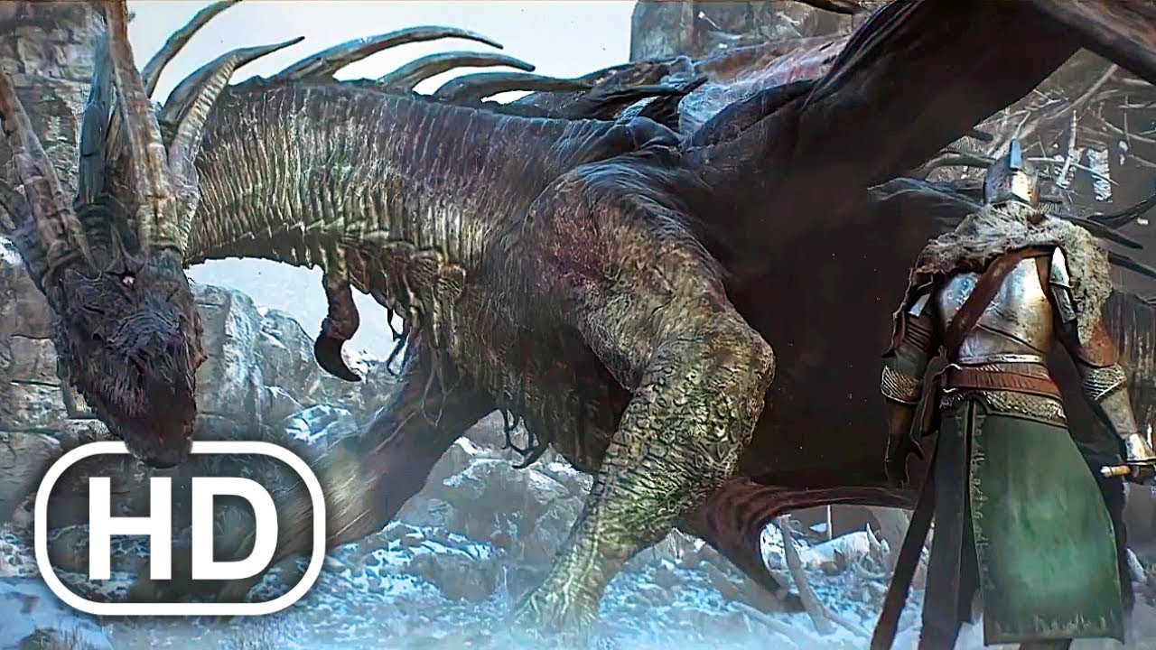 Dragon Vs Knight Fight Scene Full Battle 4K ULTRA HD - Dark Souls & Demon's Souls Cinematic