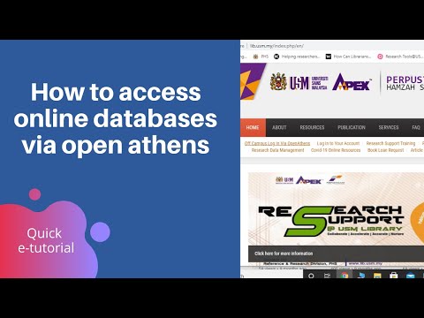 #usm #usmlibrarytv How to access online databases via open athens