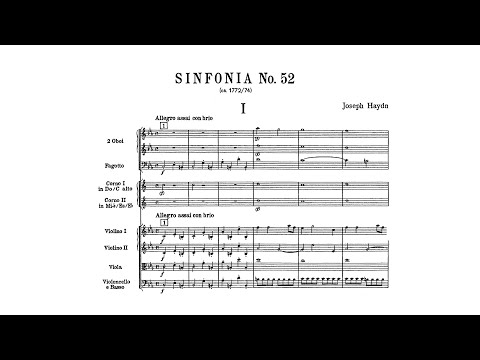 HAYDN　SYMPHONIES Haydn: Symphony No. 52 in C minor (with Score) - YouTube