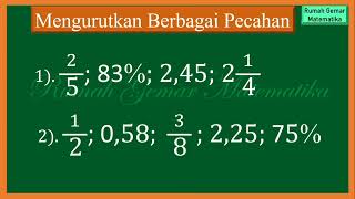 MENGURUTKAN BERBAGAI BENTUK PECAHAN DARI TERBESAR #mengurutkanpecahan