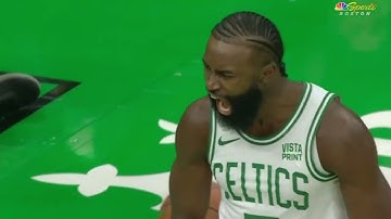 Jaylen Brown DUNKS ON Clint Capela HEAD TOP Boston Celtics VS Atlanta Hawks. #nba #bostonceltics