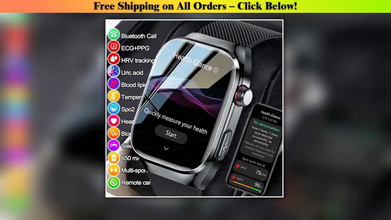 2025New Micro Physical Examination Smart Watch For Men Uric Acid Body Fat Five Organ Health Watches