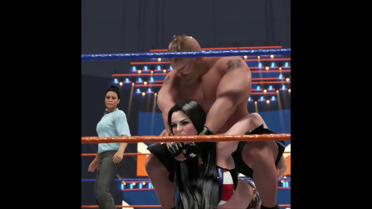 Напряженный бой Брока Леснара и Алексы Блисс в SmackDown WWE2K25 