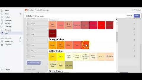 How to add/managing print colors - Inkybay product personalizer