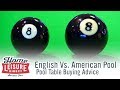 American Pool Table Size